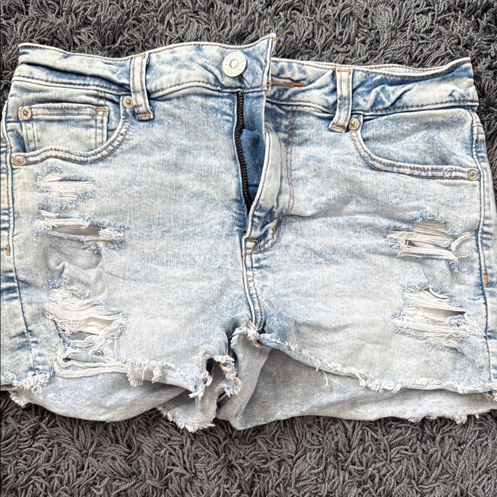 American Age Blue Jean Shorts Distressed Vintage Style